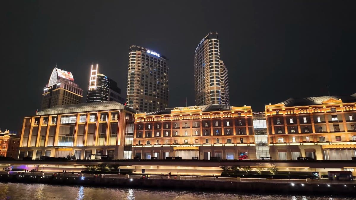 Golden Bund facades from the river