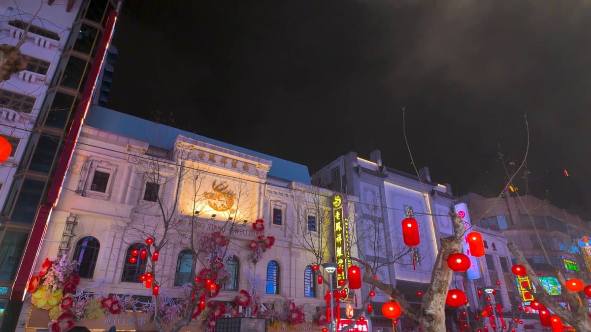 Heritage building dressed for New Year