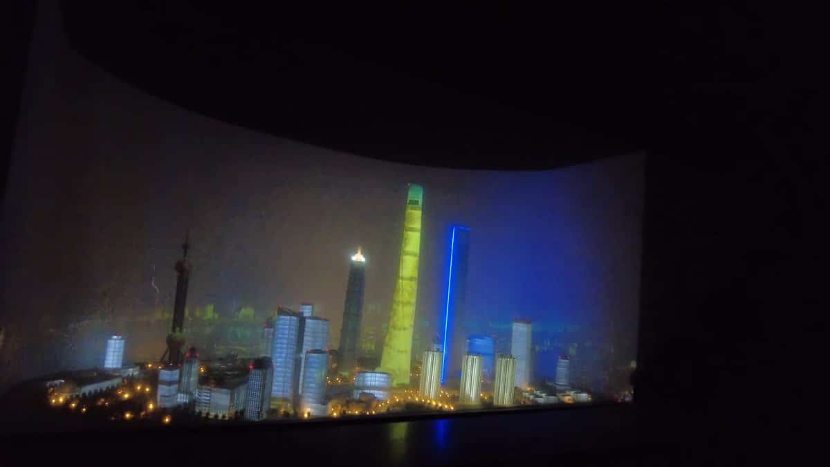 Illuminated model of Lujiazui skyline