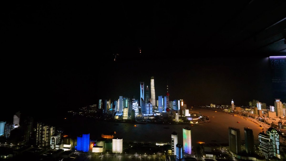 Illuminated scale model of Shanghai