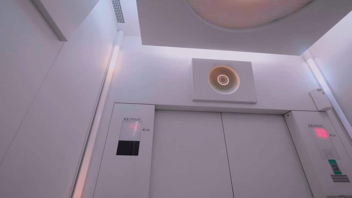 Inside the express observation lift