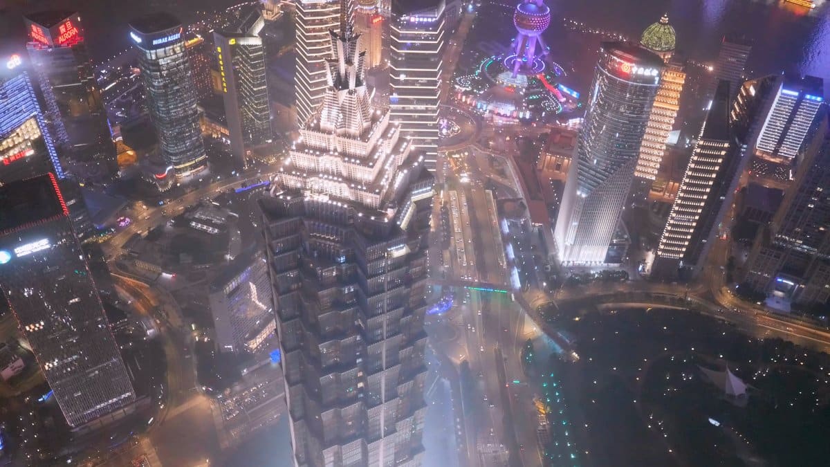 Jin Mao pagoda crown from above