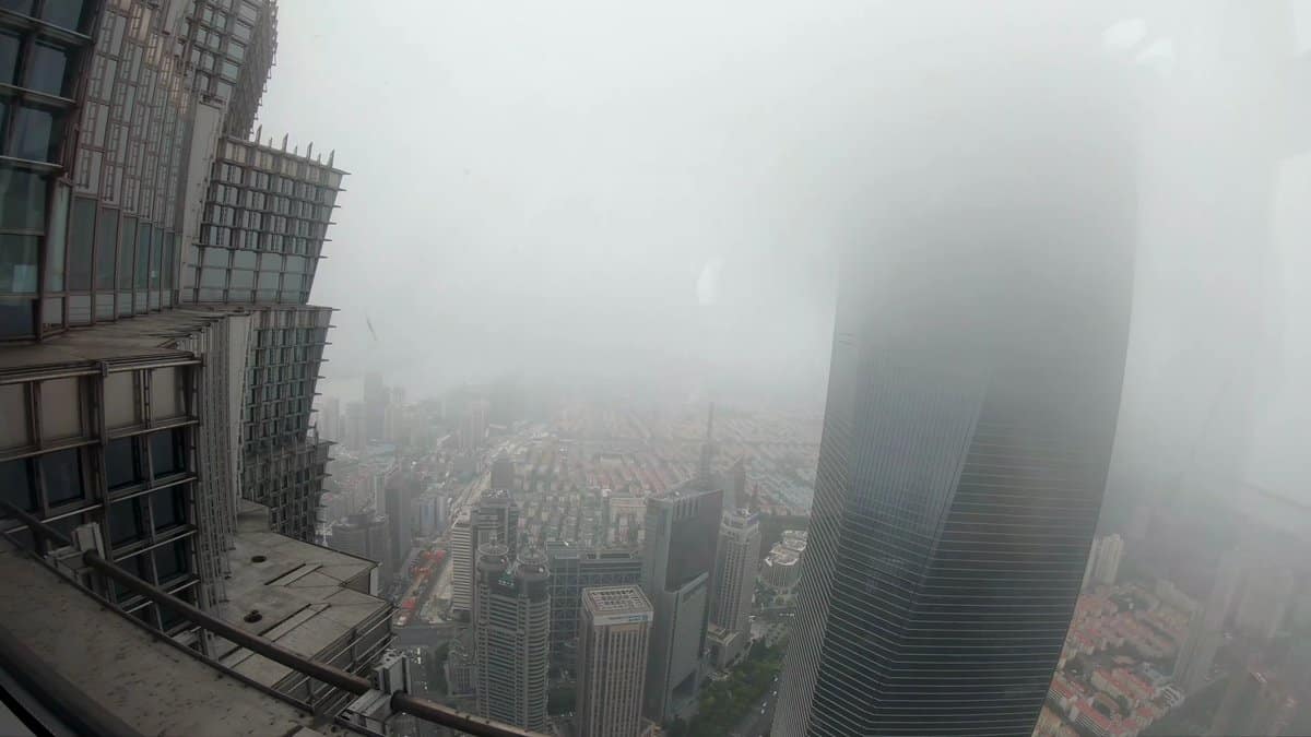 Jin Mao setbacks beside Shanghai Tower