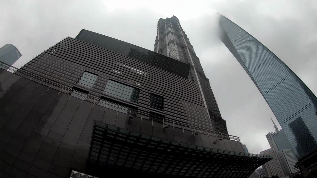 Jin Mao Tower's stepped pagoda exterior