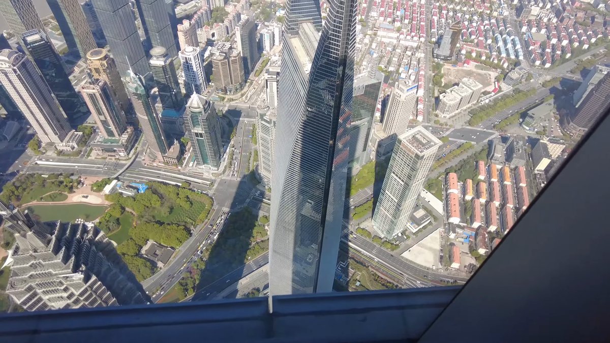Looking down on neighboring towers