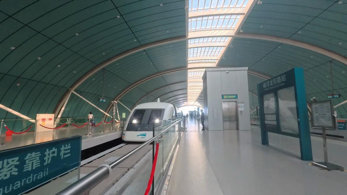 Maglev train nose at the platform