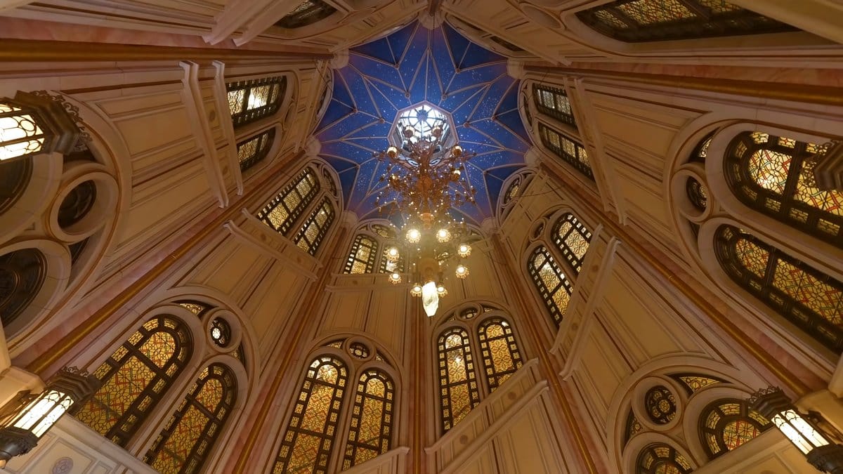 Painted ceiling inside the castle