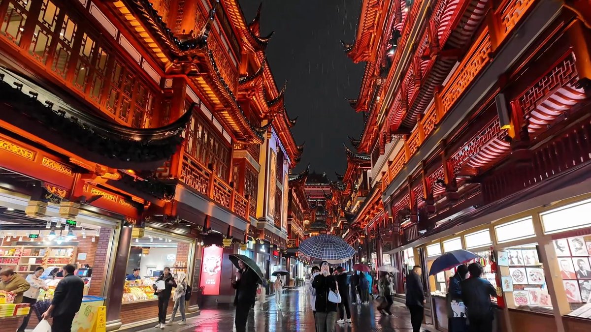 Rainy night bazaar lane