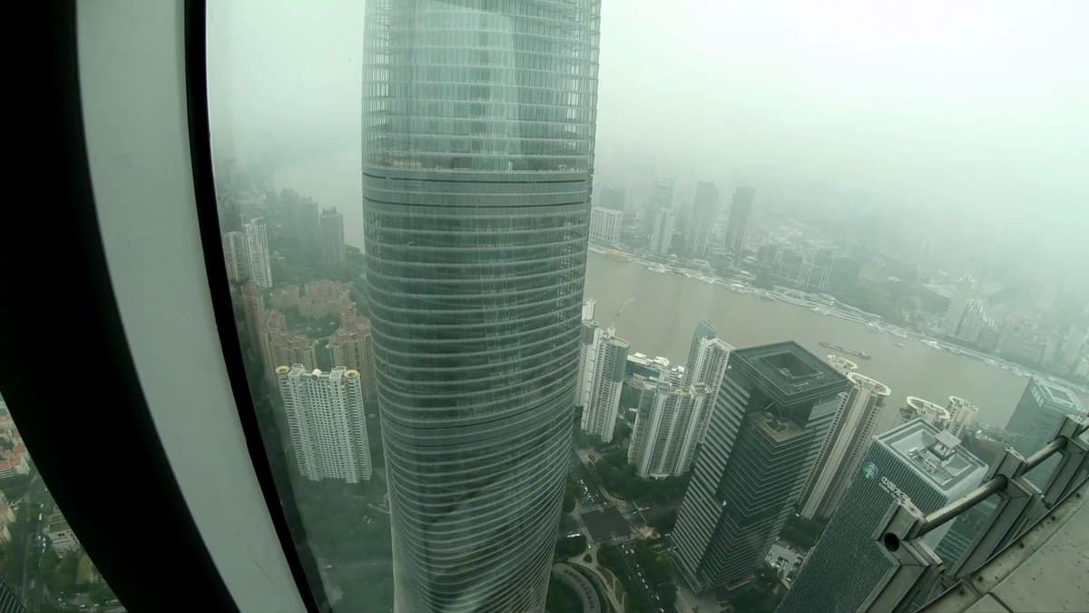 Shanghai Tower beside Jin Mao