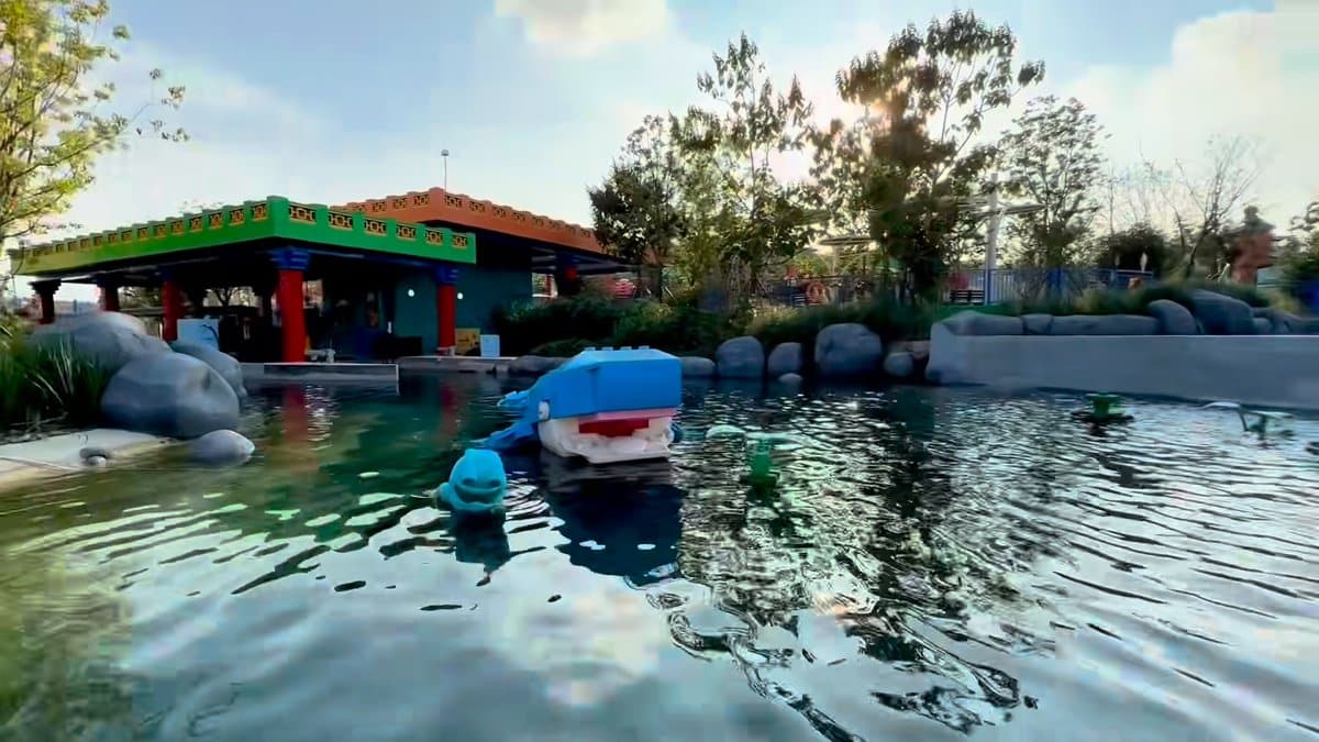 Shark fin model in the water