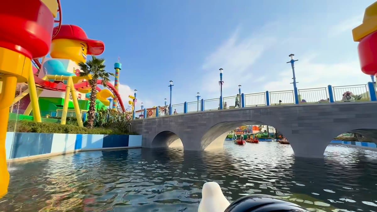 Stone arch bridge over canal