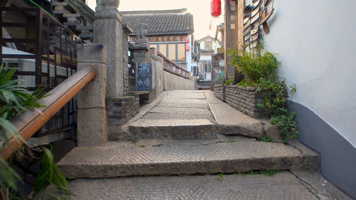 Stone bridge with timber railing