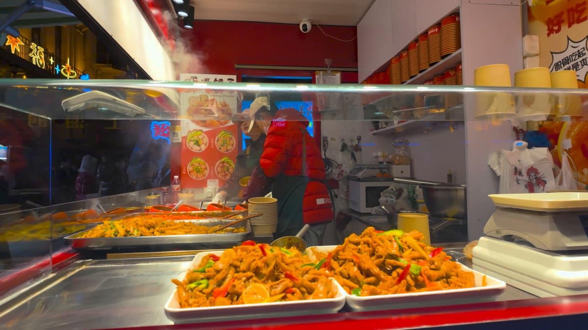 Street food stall on Nanjing Road