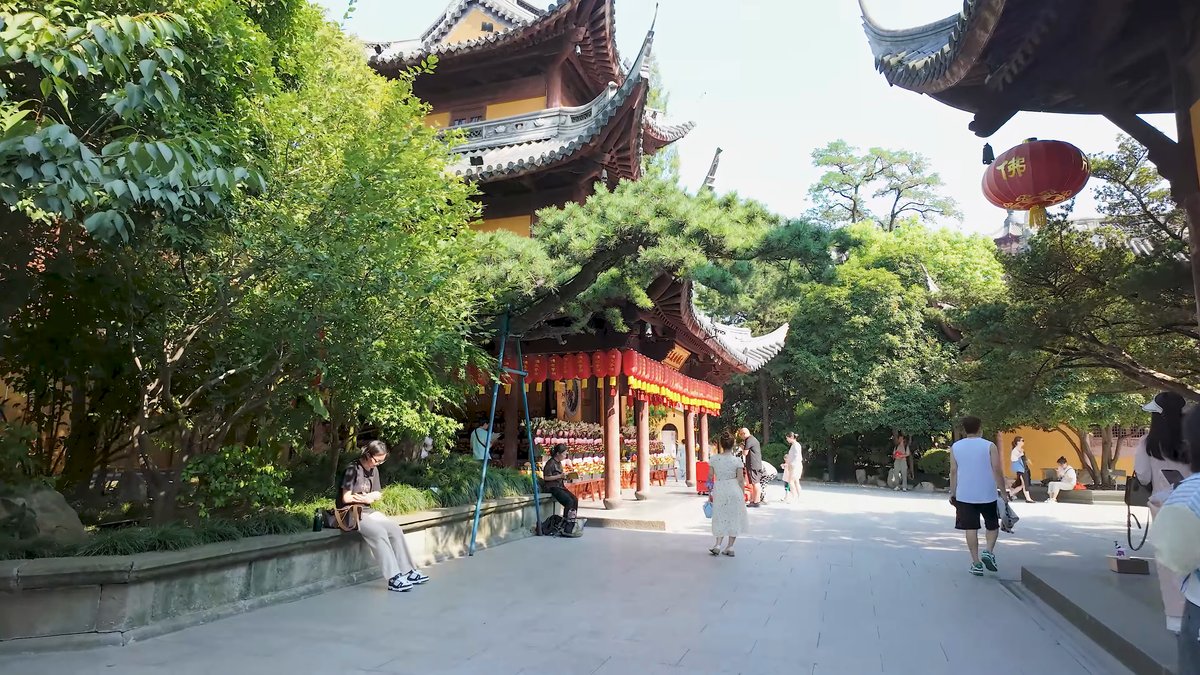 Temple courtyard in afternoon light