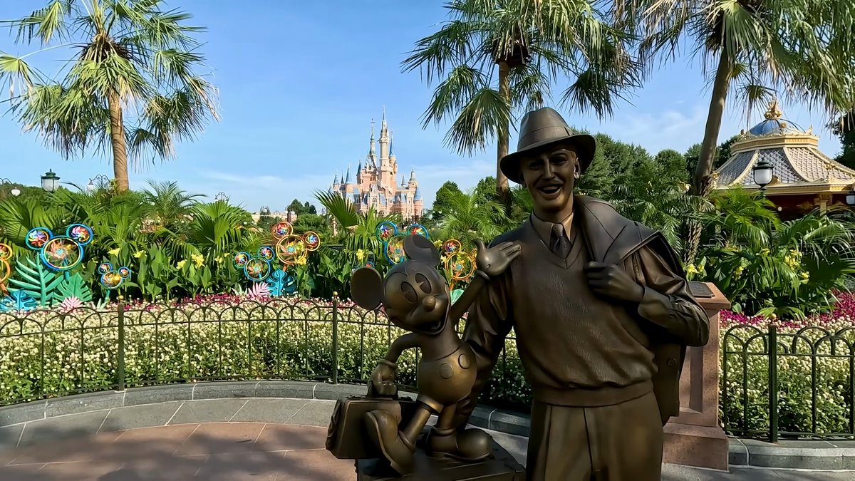 Walt Disney and Mickey statue