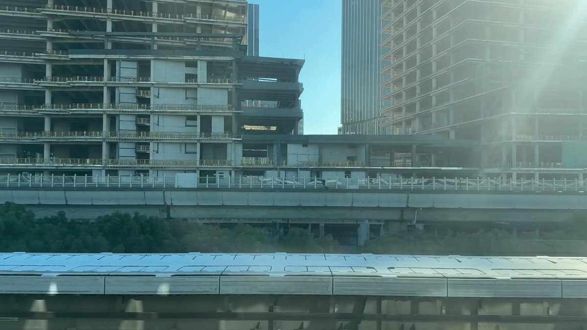 Window view as Maglev gathers speed